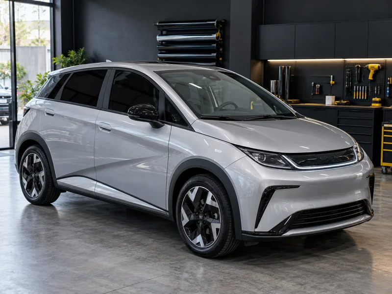 Carro elétrico com película automotiva aplicada nos vidros